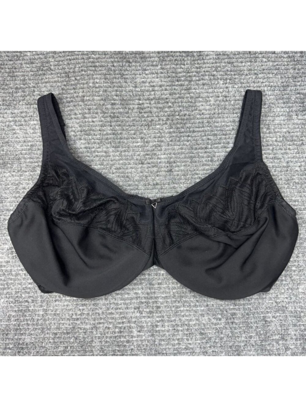 Glamorise Bra 38G Black Satin Wonderwire Minimizer Underwire Full Coverage 9003